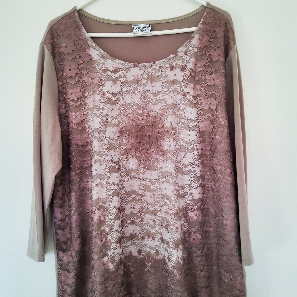 Chico's Women's Lace Blouse - Pink